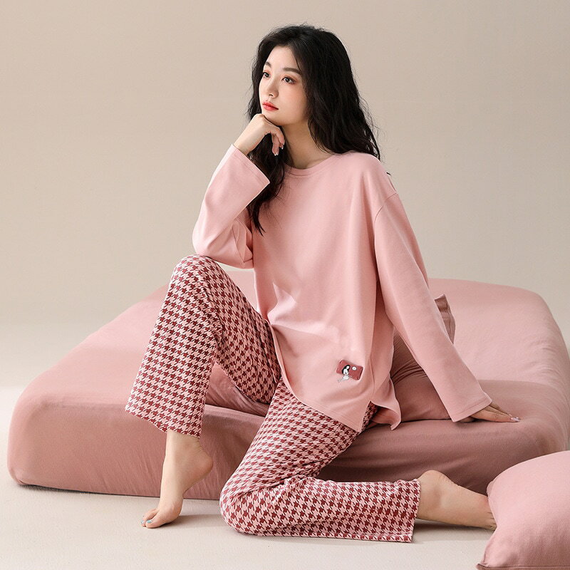 パジャマ 春秋用長袖 レディース 秋物 2025年新作 可愛らしい薄手 カジュアル ホームウェアセット