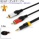 【互換品】JVC/ビクター対応RCAオーディオケーブル 3.0m (ステレオミニプラグAUX3.5mmオス - 2RCAオス) Part.2 送料無料【メール便の場合】(2)