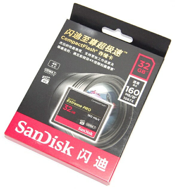 SanDisk サンディスク　CF コンパクトフラッシュ Extreme PRO　32GB　海外パッケージ版 160MB/s UDMA7 4K 送料無料【メール便の場合】