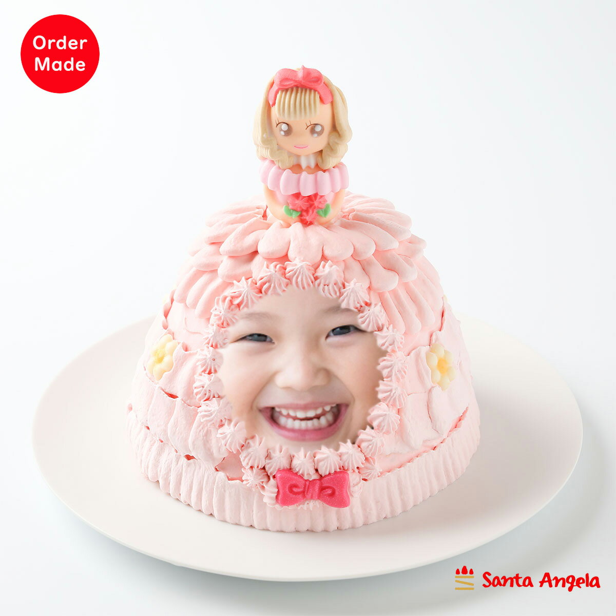 写真ケーキ 立体3d 写真ケーキ プリンセス5号 ドレスケーキ 子供誕生日ケーキ ドールケーキ ひなまつり 送料無料