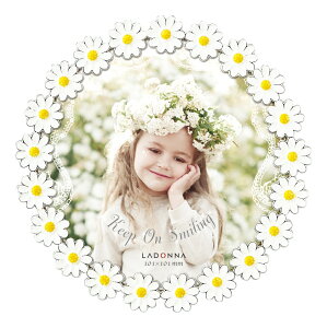 フォトフレーム ミニサイズ BJ11-M ラドンナ カモミール 丸型 フラワーフレーム かわいい 小花 プレゼント 写真立て 女の子 LADONNA