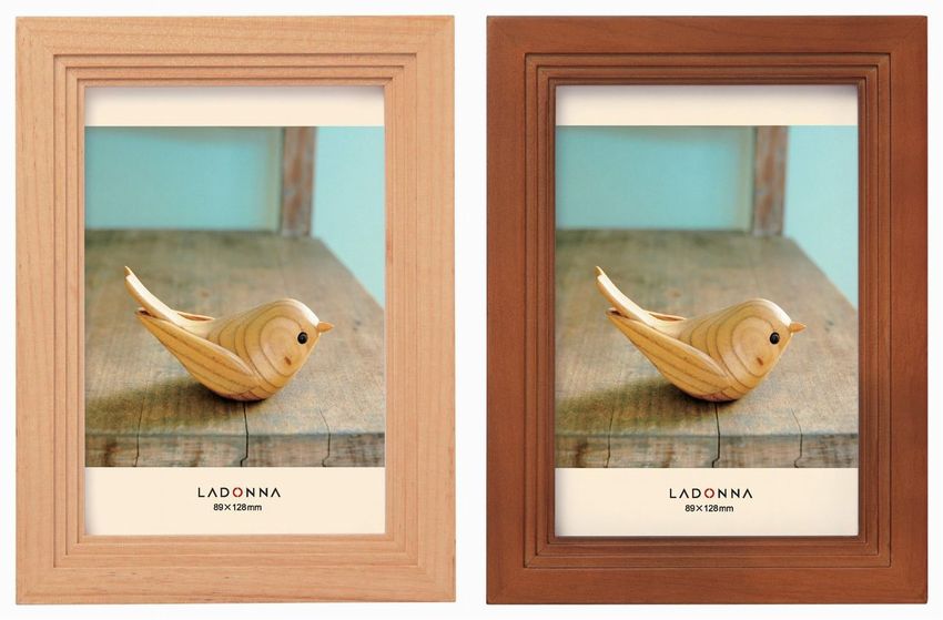 フォトフレーム L判 DF43-L-NT/BR ラドンナ 壁掛け 卓上 写真立て ウッドフレーム 木製 北欧 おしゃれ かわいい イラスト 額 Lサイズ 縦 横 ナチュラル 記念品 インテリア ワンルーム 一人暮らし リビング 玄関 シンプル 肖像額 成人式 卒業 退職 還暦 古希 米寿 お祝い 安い