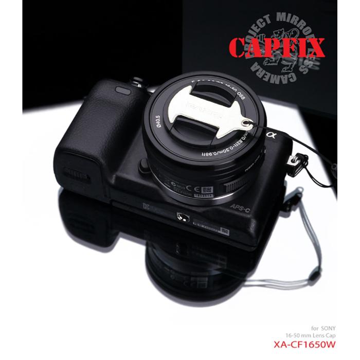 GARIZ / ゲリズ SONY ソニー 16 - 50mm 用 レンズキャップフィックス XA-CF1650W White ホワイト 本革