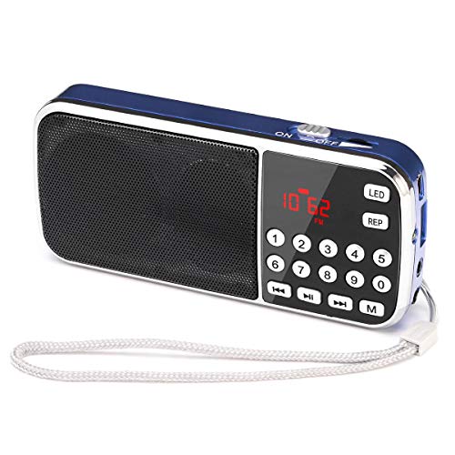 Gemean J-189 USB 小型 ラジオ 充電式 bluetooth ポータブル ワイド fm am 携帯 ラジオ ミニ、懐中電灯付き 対応 AUX SD MP3 送料無料 沖縄・離島除く