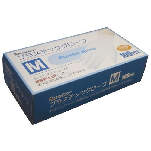 ★P10倍★25日限定★ リーダー プラスチックグローブ Mサイズ 100枚入 送料無料 沖縄・離島除く