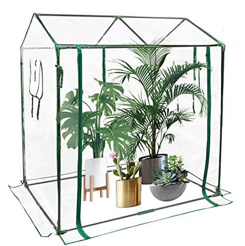 timiland 温室 ビニールハウス (鉄フレーム+カバー) PVCビニールハウス ガーデン温室 家庭用 ビニールハウス 植物 ビニール温室 大型