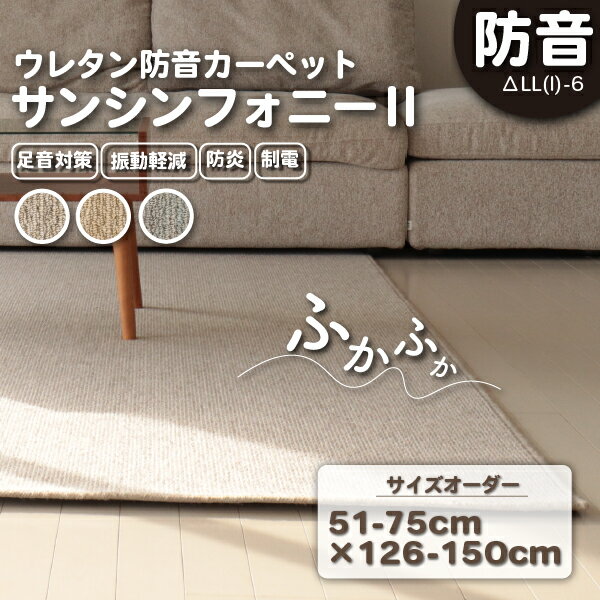 ラグ マット ラグマット カーペット 防音マット 防音 滑り止め 軽量 長方形 おしゃれ 足音 防振 厚手 子供 防音シート 床 賃貸 子供の足音 夏 冬 サンシンフォニー2 イージーオーダー 51-75cm×126-150cm