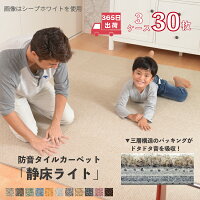 防音カーペット 静床ライト 30枚入 タイルカーペット 50×50 cm 防音ラグ 防音マット 防音シート ピアノ や生活音の対策に 床 騒音対策 子供部屋 防音 足音 子供 大人 衝撃吸収 防振 極厚 賃貸 手洗い可【毎日出荷】