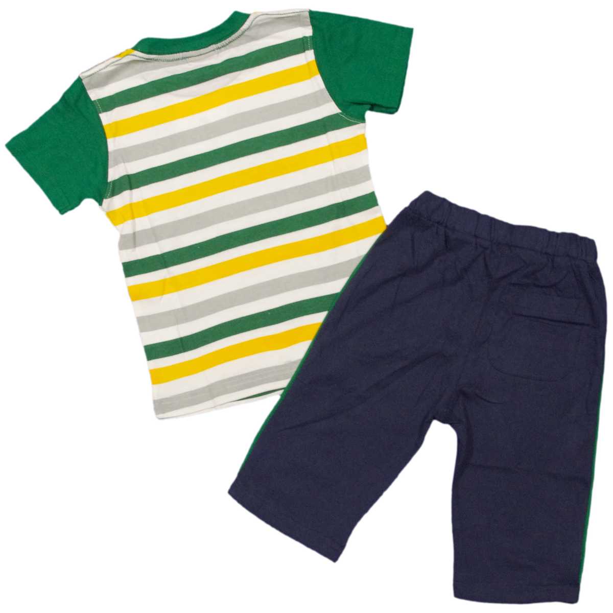 ボーイズ キッズ 上下セット[Blue Mart(ブルーマート)]Tシャツ＆ハーフパンツ・半袖セットアップ・ボーダー柄・男の子・男児・子供用