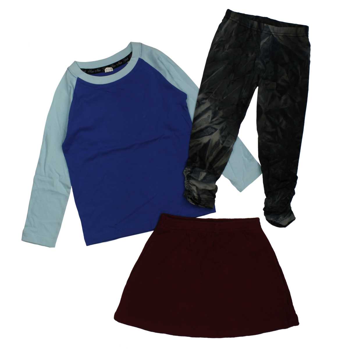 ガールズ キッズ 長袖 Tシャツ スパッツ スカート 110 福袋 3枚入り 女の子 訳あり B品