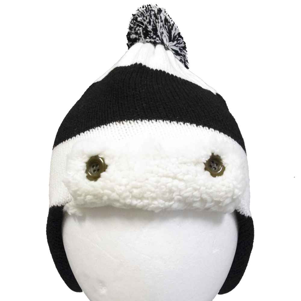 [Reseeda(レセーダ)]キッズ ・ジュニア 男女兼用ONYONE(オンヨネ)ボーダー柄・ボンボンニット帽