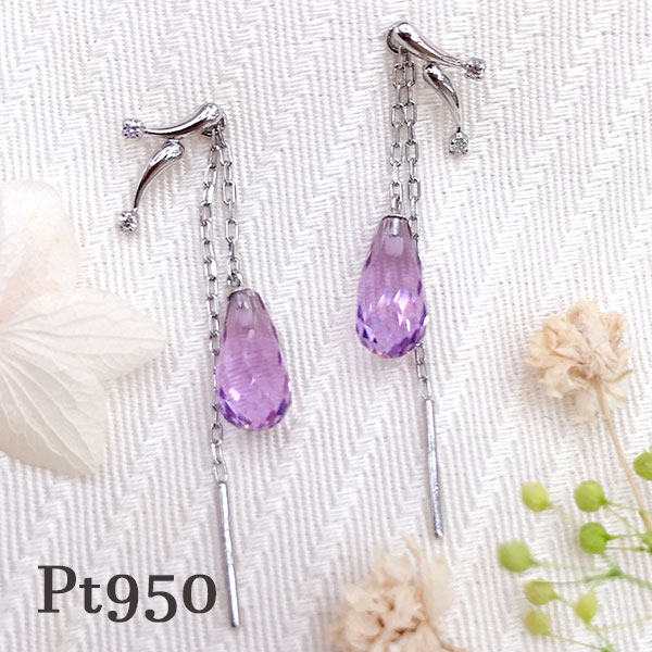 楽天市場】パープル 紫（種類（宝石）ダイヤモンド）（ピアス