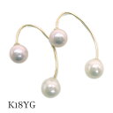 ピアス フックピアス パール 淡水 真珠 18金 イエロー ゴールド シンプル K18 YG 18K 保証書 大人 ケース パワーストーン 贈り物 プレゼント ...