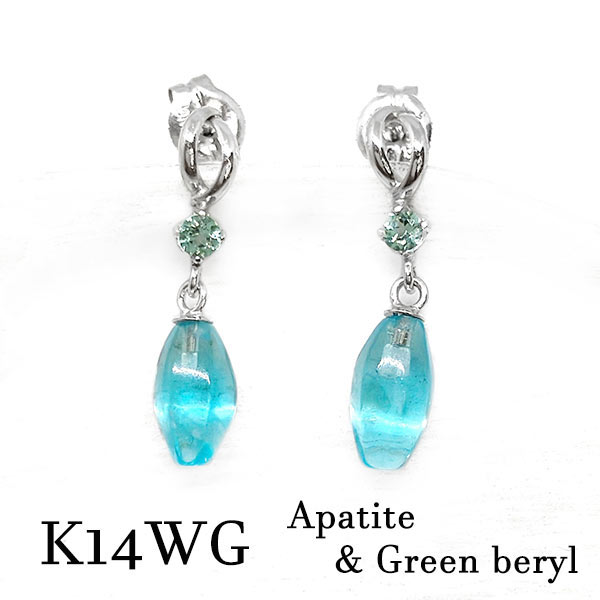 k14wgピアスアパタイトグリーン...