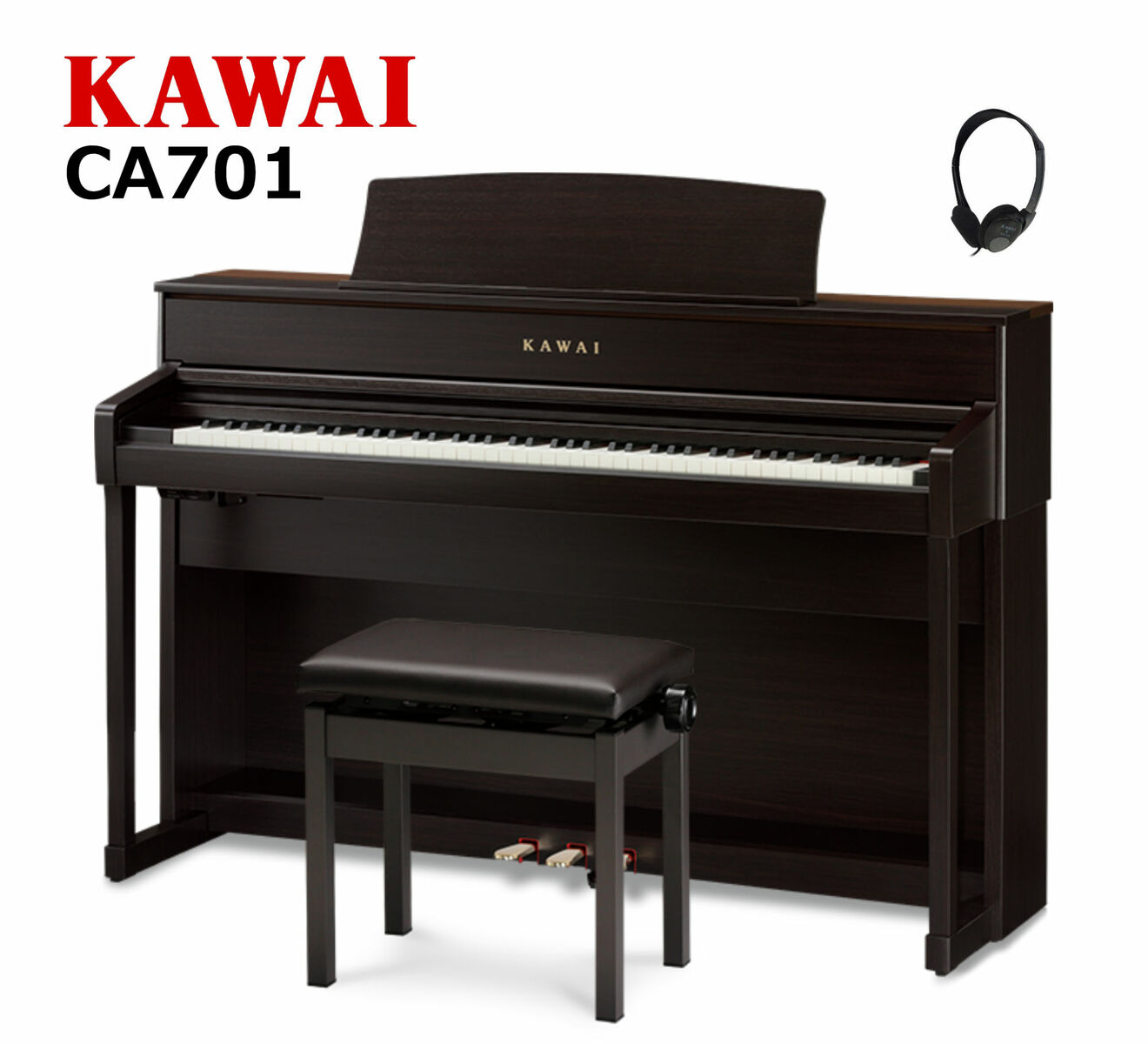 【配送設置無料 ＆ 不要ピアノ引取処分無料】KAWAI カワイ DigitalPiano 電子ピアノ 88鍵 木製鍵盤 CA701 R プレミアムローズウッド調仕上げ