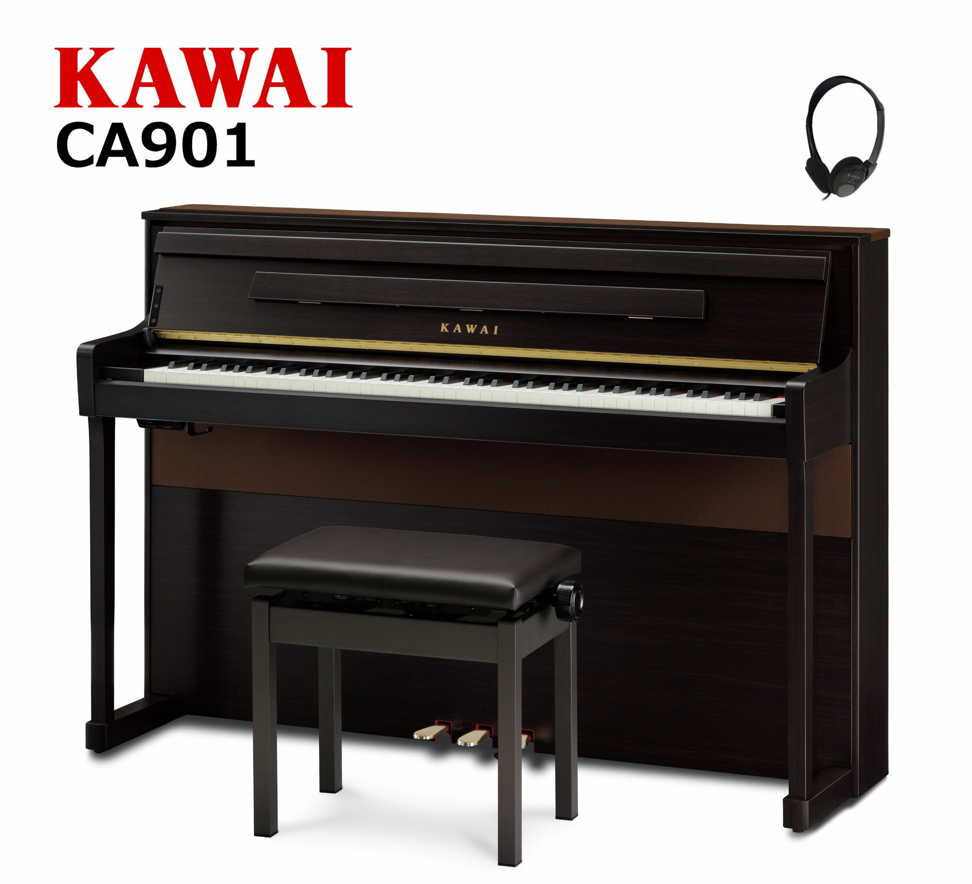 【配送設置無料 ＆ 不要ピアノ引取処分無料】KAWAI カワイ DigitalPiano 電子ピアノ 88鍵 木製鍵盤 響板スピーカー搭載 CA901 R プレミ..