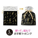 ラッピング用 リボン付き巾着袋(音符)2枚入り Lサイズ piano line ピアノ発表会 音楽発表会 演奏会 ピアノ教室 音楽教室 記念品 ギフト プレゼン...
