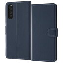 【取寄せ】 Xperia 10 III ケース 耐衝撃 手帳型ケース シンプル マグネット スリープ機能対応 ダークネイビー docomo SO-52B SOG04 エクスペリア テン マークスリー 薄型 携帯 docomo au ドコモ エーユー ワイモバイル スマホ