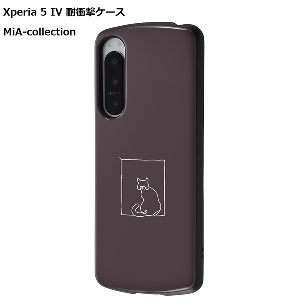Xperia 5 IV ケース 耐衝撃ケース MiA-collection ネコ グレー 送料無料 docomo SO-54C au SOG09 SoftBank 携帯 ドコモ エーユー スマホ イングレム エクスペリア5iv ケース
