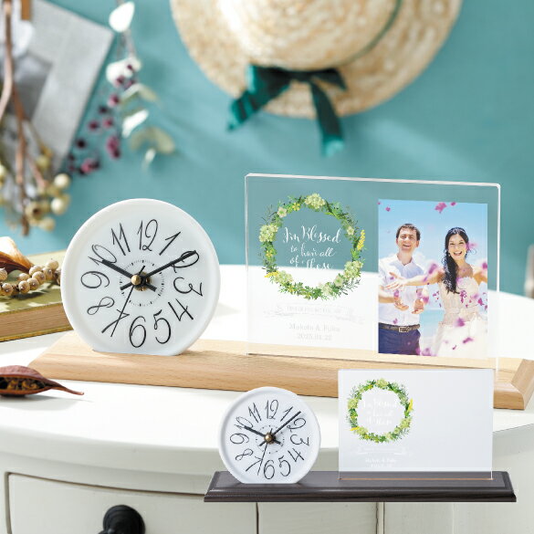 記念品 Photo＆Clock（ブラウン）両親プレゼント プレゼント 結婚式 親ギフト お祝い 披露宴 ウェディング 両親へのプレゼント 記念品