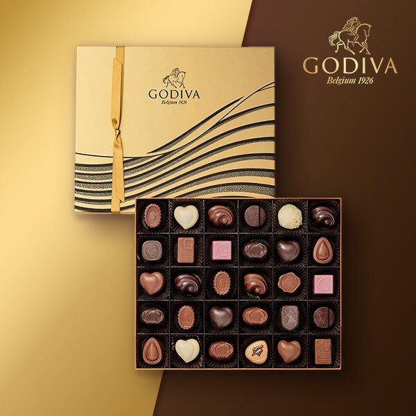 GODIVA ハート オブ ゴールド コレクション（30粒入）（ゴディバ チョコレート 洋菓子 高級 ギフト プレゼント 贈り物 御礼 お礼 お返し 御祝 お祝い 詰め合わせ 女性 男性 職場 親戚 挨拶 引出物 引き出物 結婚祝い ウェディング）