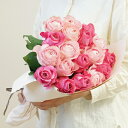 【産地直送】バラ花束 ピンクミックス 18本プレゼント 花 花束 ギフト 母の日ギフト 母の日プレゼント ははの日 オシャレ 実用 誕プレ 母の日 送料無料 バ...