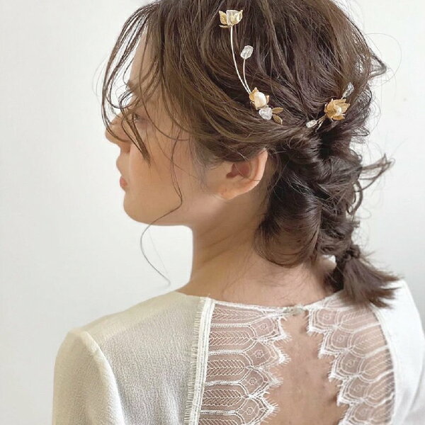 【送料無料】エグレットヘアコーム&ピンset(ヘッドドレスヘッドパーツ ヘアピン 花嫁 結婚式 ブライダルアクセサリー ウエディングアクセサリー パーティー)