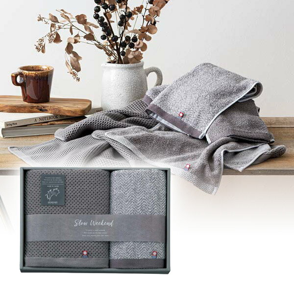 スローウィークエンド バス・フェイスタオルセットBSLOW WEEKEND タオル バスタオル フェイスタオル 新生活タオル おしゃれ お洒落 オシャレ お祝い 御祝 内祝い 内祝 ギフト プレゼント 記念品 結婚 出産 結婚 誕生日 新築祝い