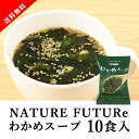 【送料無料】メール便 Nature Future わかめスープ 10食セット(おこもり 巣ごもり おうち時間 フリーズドライ スープセット スープ わかめ 海藻...
