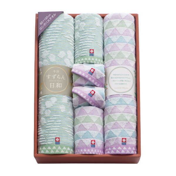 樂天商城 - すずらん日和　日本製　愛媛今治　バスタオル2P・フェイスタオル2P・タオルハンカチ2P(今治 タオル バスタオル フェイスタオル 新生活 かわいい おしゃれ 新築祝い 新築内祝い 結婚祝い 結婚内祝い 引き出物)