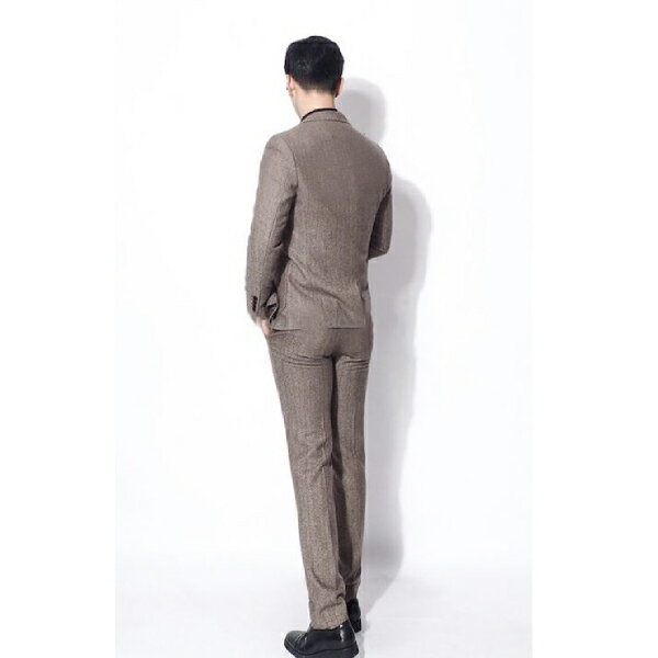 【送料無料】アンティーク風ライトブラウンタキシードセット【ジャケットとベスト】 (タキシード 細身 紳士服 フォーマル 結婚式 二次会 セレモニー カジュアル おしゃれ お呼ばれ パーティー)