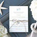 招待状 Tiare sea blue ティアレシーブルー 招待状【10冊入り】(結婚式 ペーパーアイテム 手作りキット テンプレート ウェディング ブライダル ...
