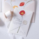 招待状 Charme de fleur -シャルムドフルール-(ポピー) 招待状【10冊入り】(結婚式 ペーパーアイテム 手作りキット テンプレート ウェディン...