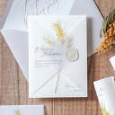 招待状 Charme de fleur -シャルムドフルール-(ミモザ) 招待状【10冊入り】(結婚式 ペーパーアイテム 手作りキット テンプレート ウェディン...