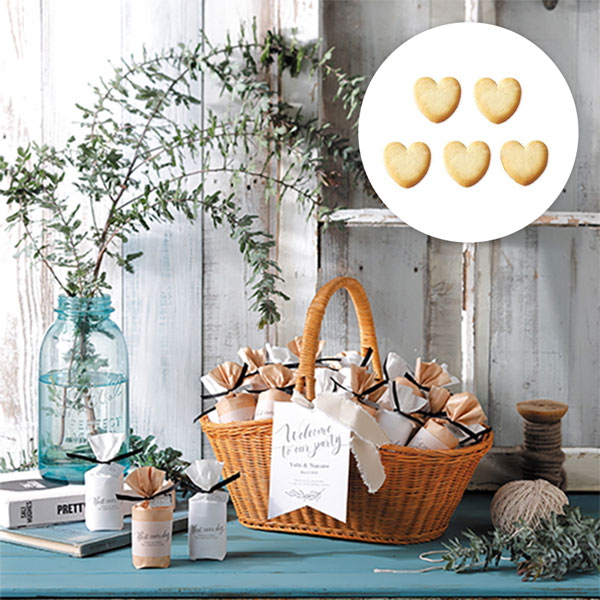 プチギフト/ウェルカムボード【送料無料】ナチュラルボニー(ハートクッキー)40個セット(プチギフト 退職 お菓子 お礼 お返し 歓送迎会 異動 転職 産休 結婚...