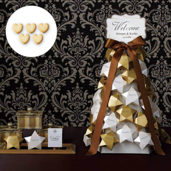 プチギフト/ウェルカムボード【送料無料】DOLCESTA(ハートクッキー)ウェルカムオブジェ 55個セット(プチギフト 退職 お菓子 お礼 お返し 歓送迎会 異...