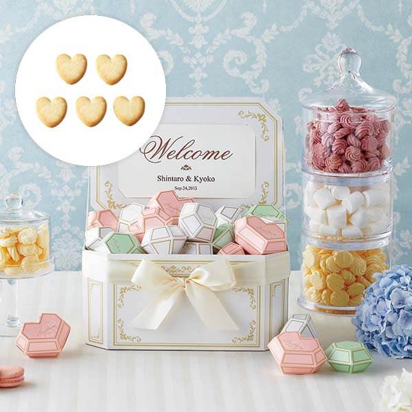 プチギフト/ウェルカムボード【送料無料】ジュエルボックス(ハートクッキー)ウェルカムオブジェ48個セット(プチギフト 退職 お菓子 お礼 お返し 歓送迎会 異動...