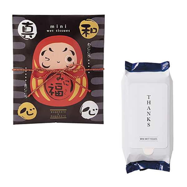 プチギフトみに福（ウェットティッシュ）プチギフト 200円 300円以内 退職 お菓子 ...