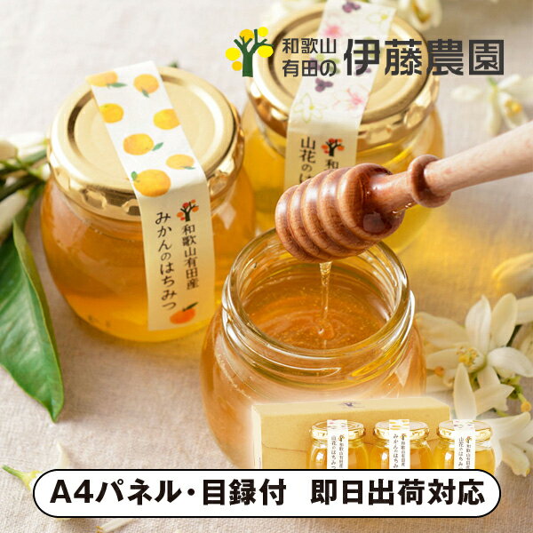 伊藤農園 有田のはちみつ 3個入【パネル・目録付】(調味料 披露宴 二次会 2次会 景品 コンペ 忘年会 新年会 結婚式二次会 ゴルフ イベント 抽選会 ビンゴ 賞品 パネル付 目録 人気 おすすめ)