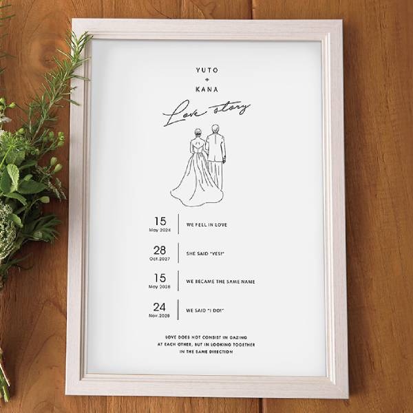 ラブストーリーボード（Bride&Groom A）結婚式 ギフト お祝い 披露宴 ウェディング ガーデン 癒し ウェルカムスペース ラスティック＆クラシック