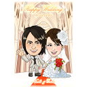 CG似顔絵ウェルカムボード2nd チャペルプレゼント 結婚式 ギフト お祝い 披露宴 ウェディング ウエルカムスペース シンプル バージンロード