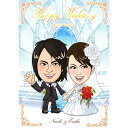 CG似顔絵ウェルカムボード2nd 海の見えるチャペルプレゼント 結婚式 ギフト お祝い 披露宴 ウェディング ウエルカムスペース 上品 爽やか バージンロード