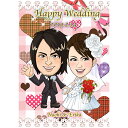 CG似顔絵ウェルカムボード2nd バレンタインプレゼント 結婚式 ギフト お祝い 披露宴 ウェディング ウエルカムスペース ハート リボン スウィート