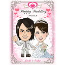 CG似顔絵ウェルカムボード2nd Loving Heart(縦)プレゼント 結婚式 ギフト お祝い 披露宴 ウェディング ウエルカムスペース シンプル ハート