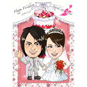 CG似顔絵ウェルカムボード2nd ウェディングケーキプレゼント 結婚式 ギフト お祝い 披露宴 ウェディング ウエルカムスペース 大人スウィート