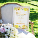 5日限定ポイント最大10倍★グラフィック ウェルカムボード(ウォーターフラワー イエロー)結婚式 ギフト お祝い 披露宴 ウェディング ウエルカムスペース 花 ...