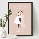 15日限定ポイント最大10倍★グラフィック ウェルカムボード(アンブラッセモダン ピンクベージュ)結婚式 ギフト お祝い 披露宴 ウェディング ウェルカムスペー...