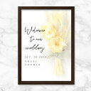 15日限定ポイント最大10倍★グラフィック ウェルカムボード(シャルムドブーケ パームフラワー)結婚式 ギフト お祝い 披露宴 ウェディング ウェルカムスペース
