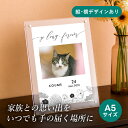 フォトメモリアルボード(ジャポネフルール) A5サイズ(ペット 位牌 写真 名前 年月日 記念 形見 メモリアルグッズ ペット供養 ペット仏壇 初盆 犬 わんち...