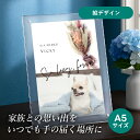 フォトメモリアルボード(シャルムドブーケ プロテア) A5サイズ(ペット 位牌 写真 名前 年月日 記念 形見 メモリアルグッズ ペット供養 ペット仏壇 初盆 犬 わんちゃん 猫 うさぎ ハムスター 鳥 小動物 思い出 かわいい おしゃれ)